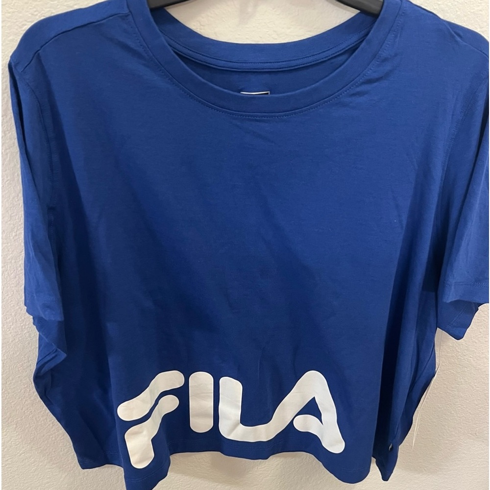 Fila Women’s Key Player Crew Blue Short Sleeve T- Shirt Size 1X